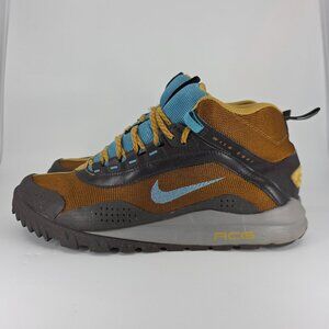 Nike ACG Boots Mens Size 10.5 Brown Blue Wildedge Mid LE REED Hikingh Winter